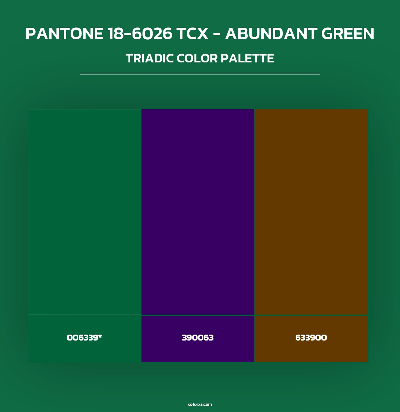 PANTONE 18-6026 TCX - Abundant Green - Triadic Color Palette