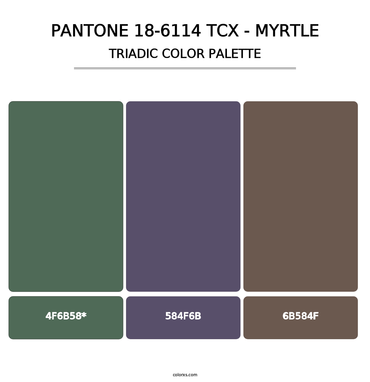 PANTONE 18-6114 TCX - Myrtle - Triadic Color Palette