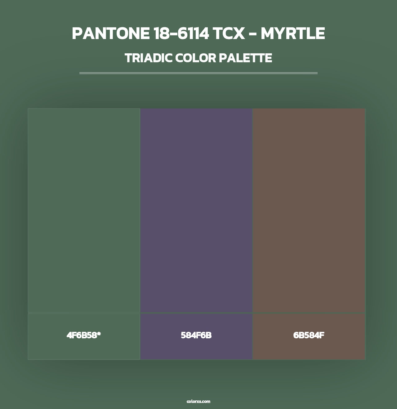 PANTONE 18-6114 TCX - Myrtle - Triadic Color Palette