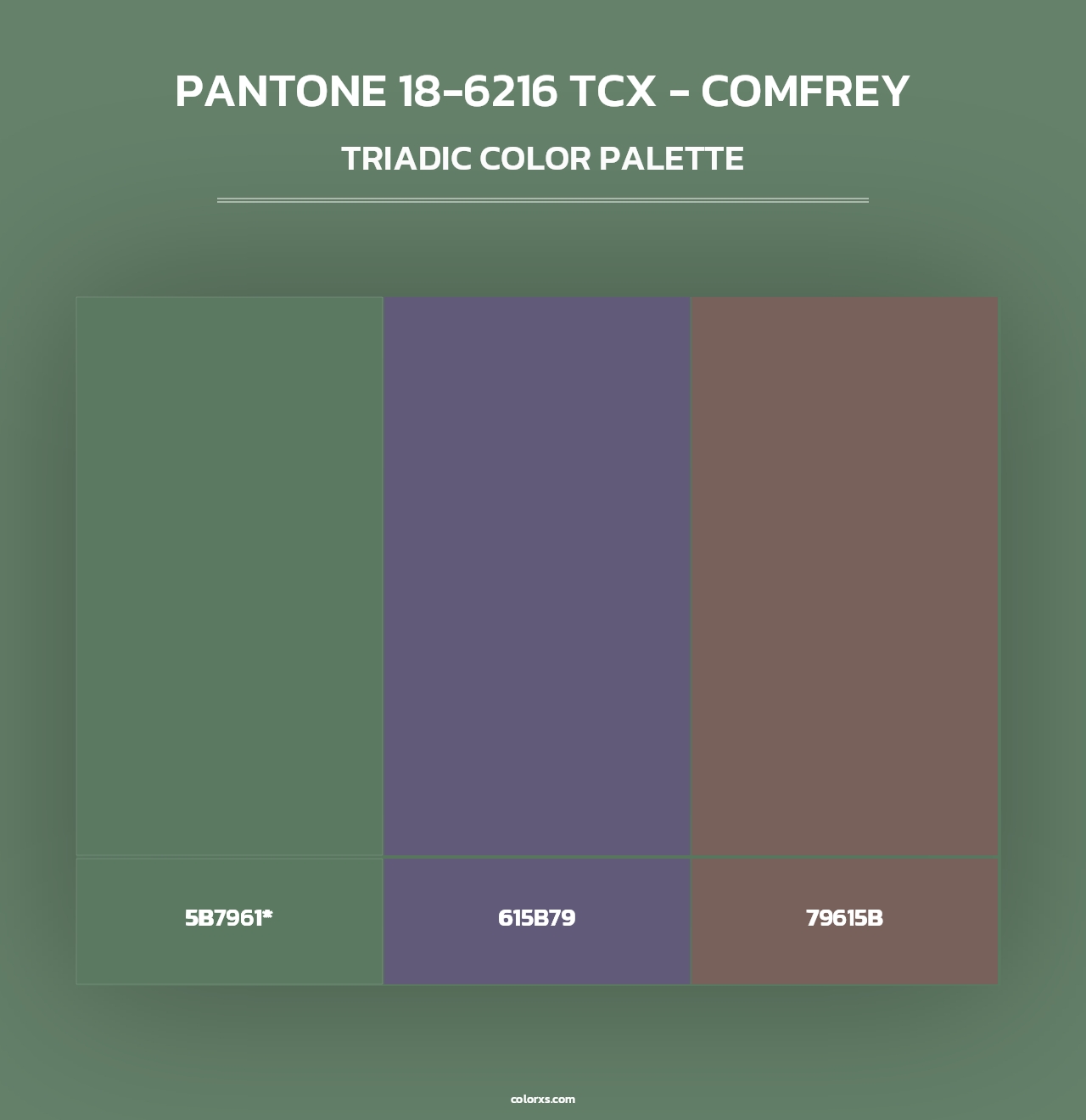 PANTONE 18-6216 TCX - Comfrey - Triadic Color Palette