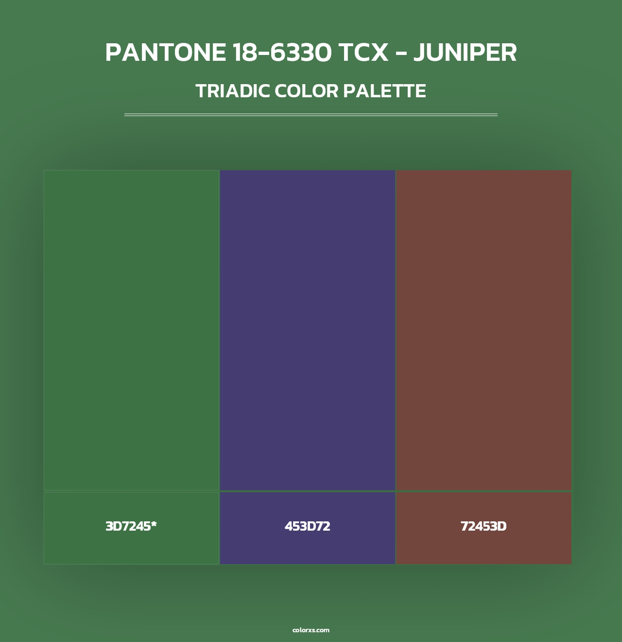 PANTONE 18-6330 TCX - Juniper - Triadic Color Palette