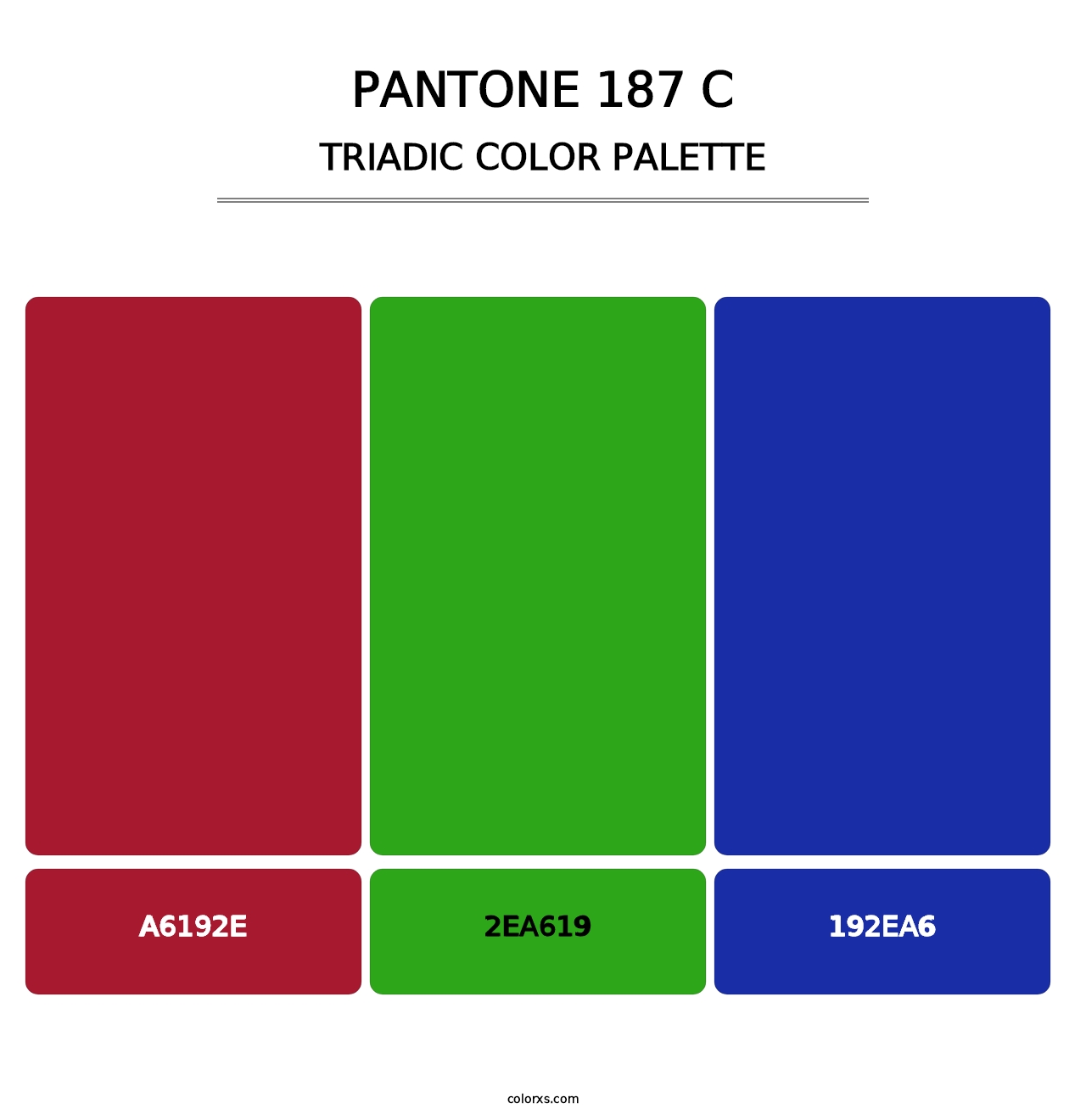 PANTONE 187 C - Triadic Color Palette