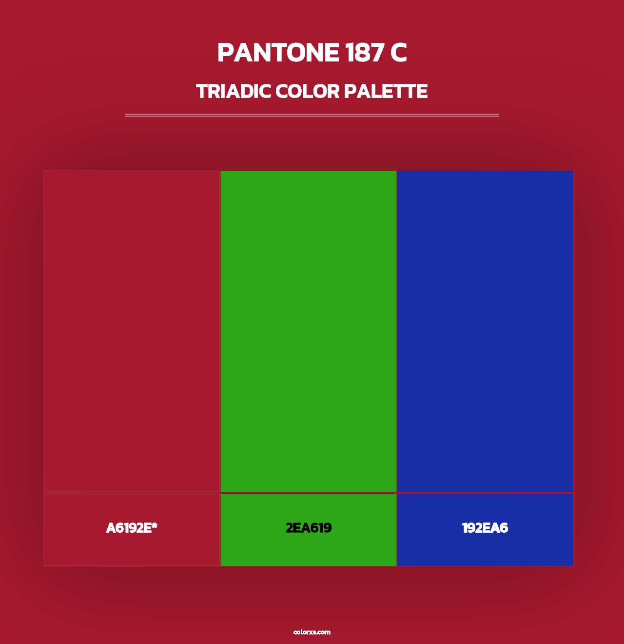 PANTONE 187 C - Triadic Color Palette