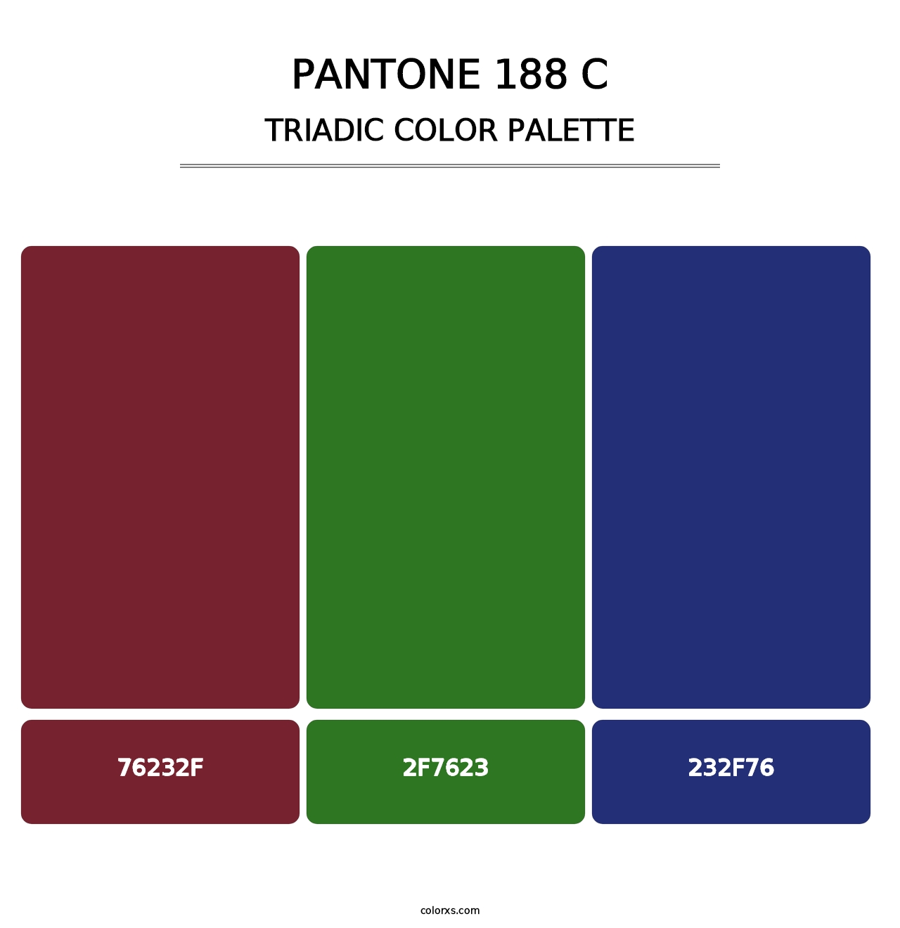 PANTONE 188 C - Triadic Color Palette