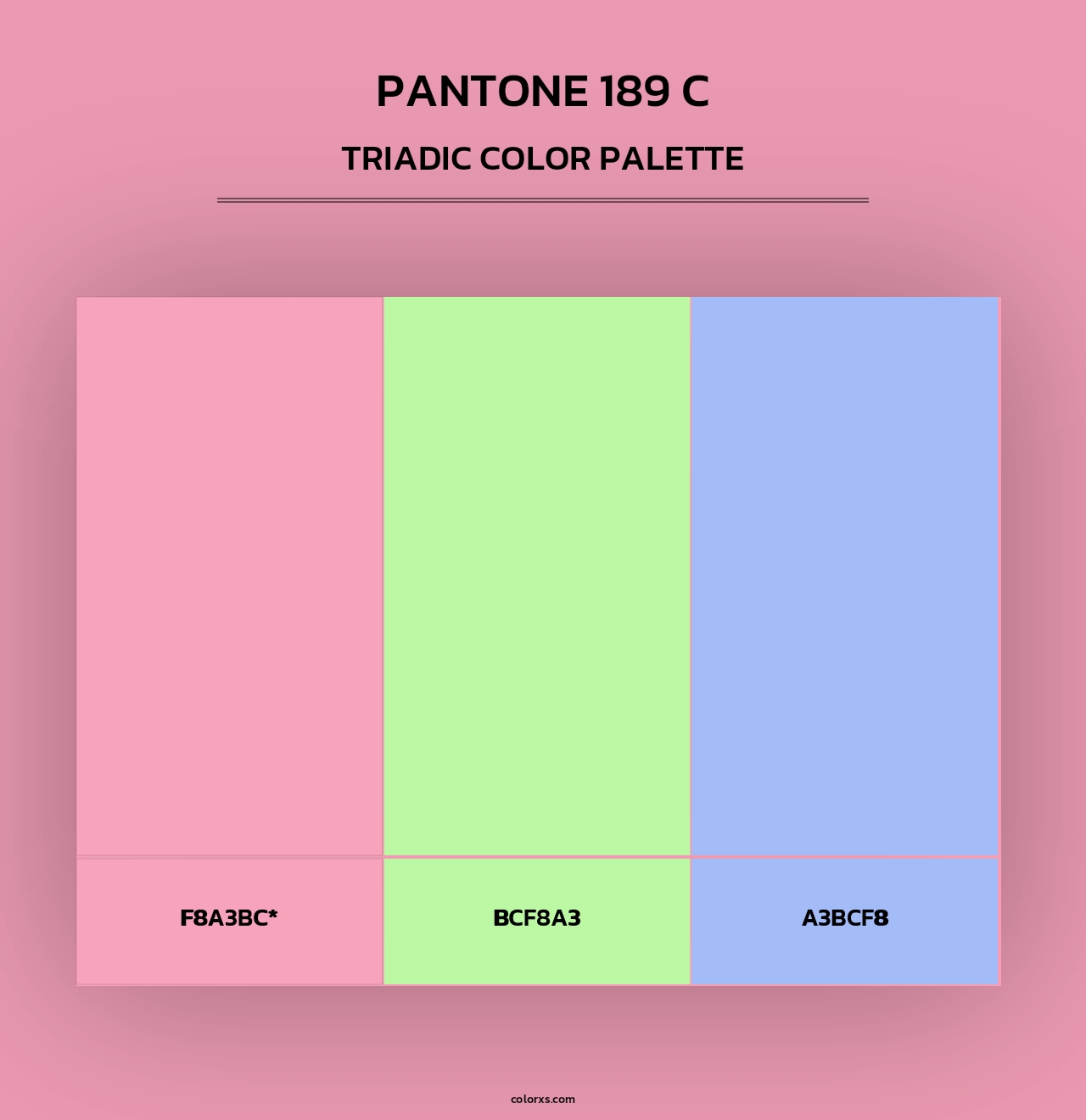 PANTONE 189 C - Triadic Color Palette