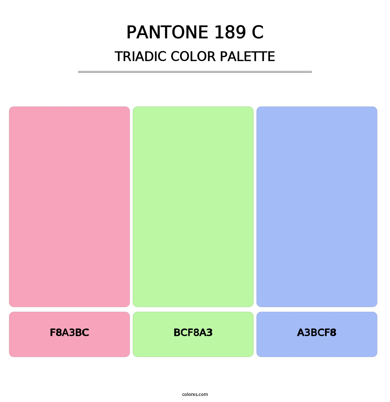 PANTONE 189 C - Triadic Color Palette