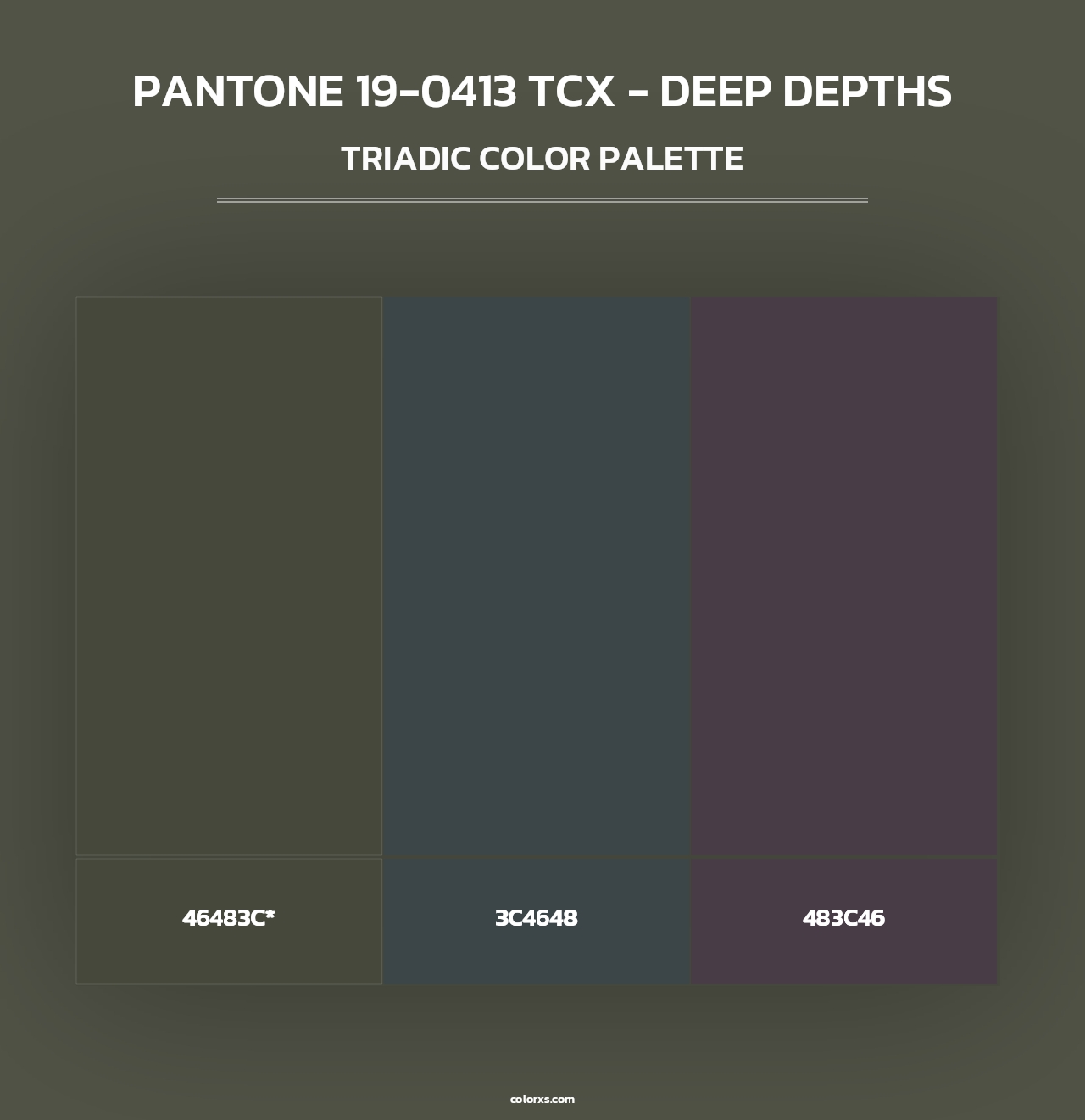 PANTONE 19-0413 TCX - Deep Depths - Triadic Color Palette