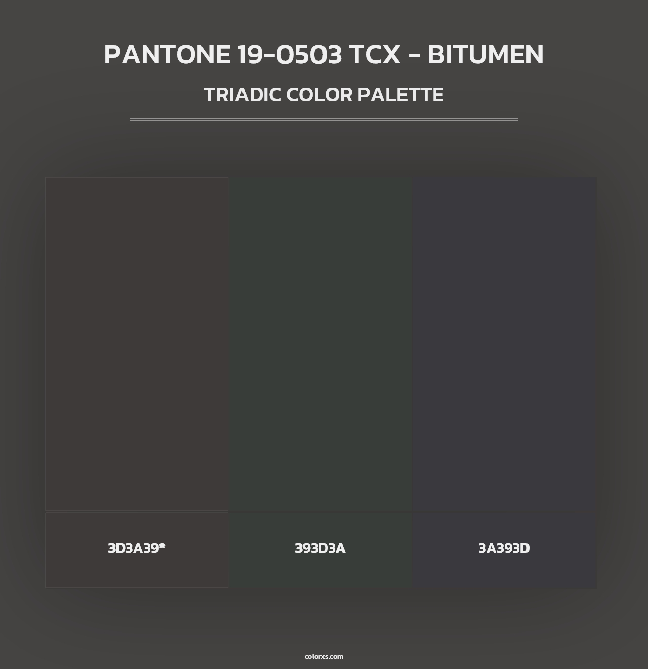 PANTONE 19-0503 TCX - Bitumen - Triadic Color Palette