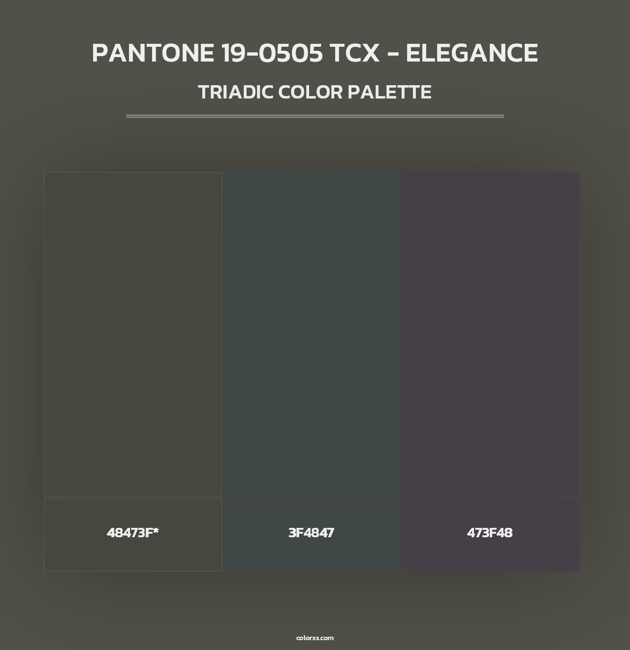 PANTONE 19-0505 TCX - Elegance - Triadic Color Palette