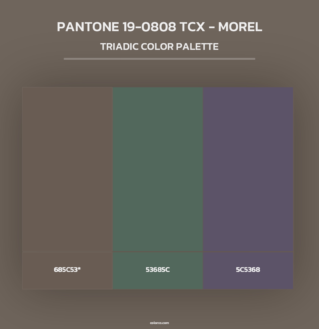 PANTONE 19-0808 TCX - Morel - Triadic Color Palette