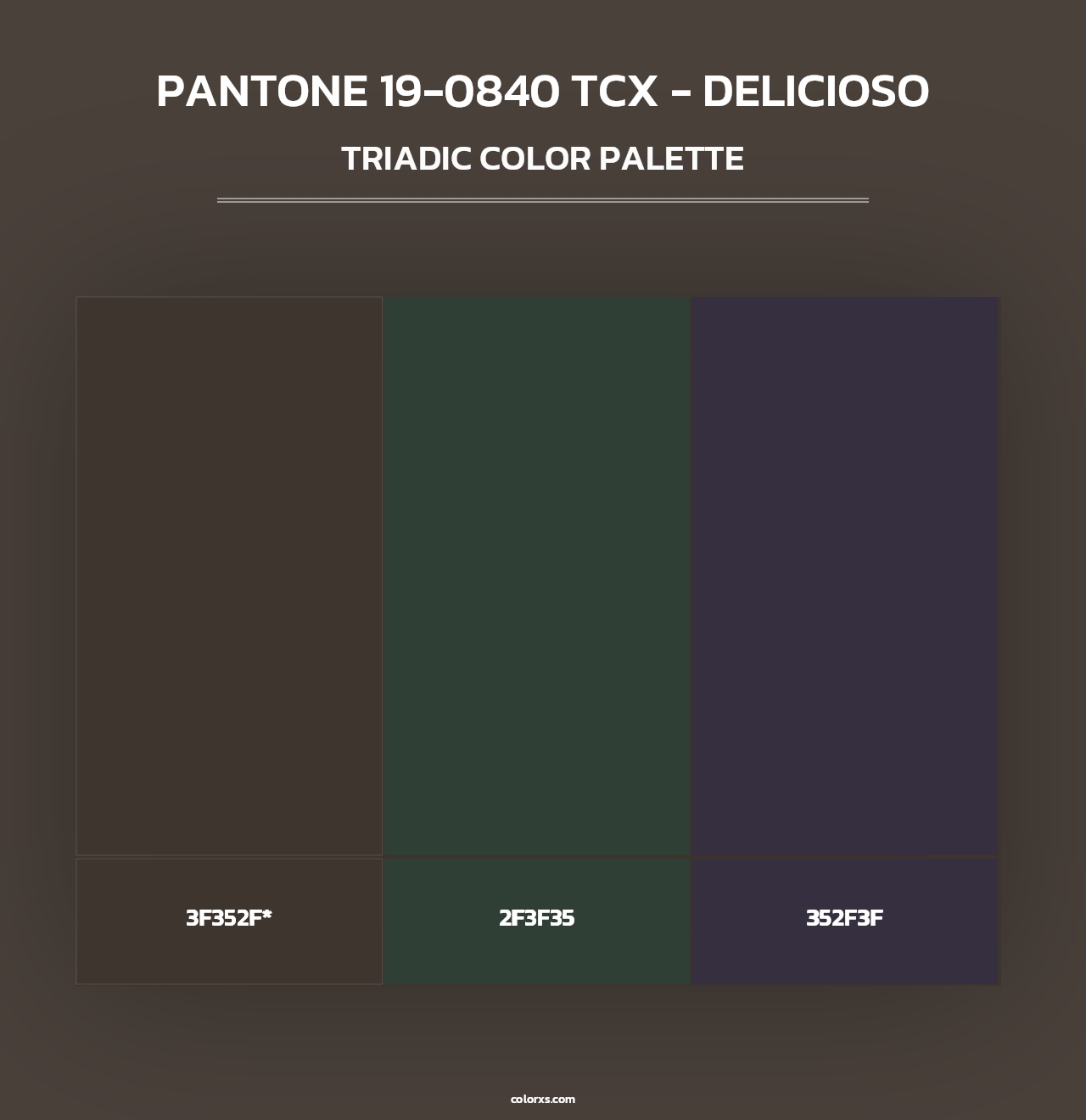 PANTONE 19-0840 TCX - Delicioso - Triadic Color Palette