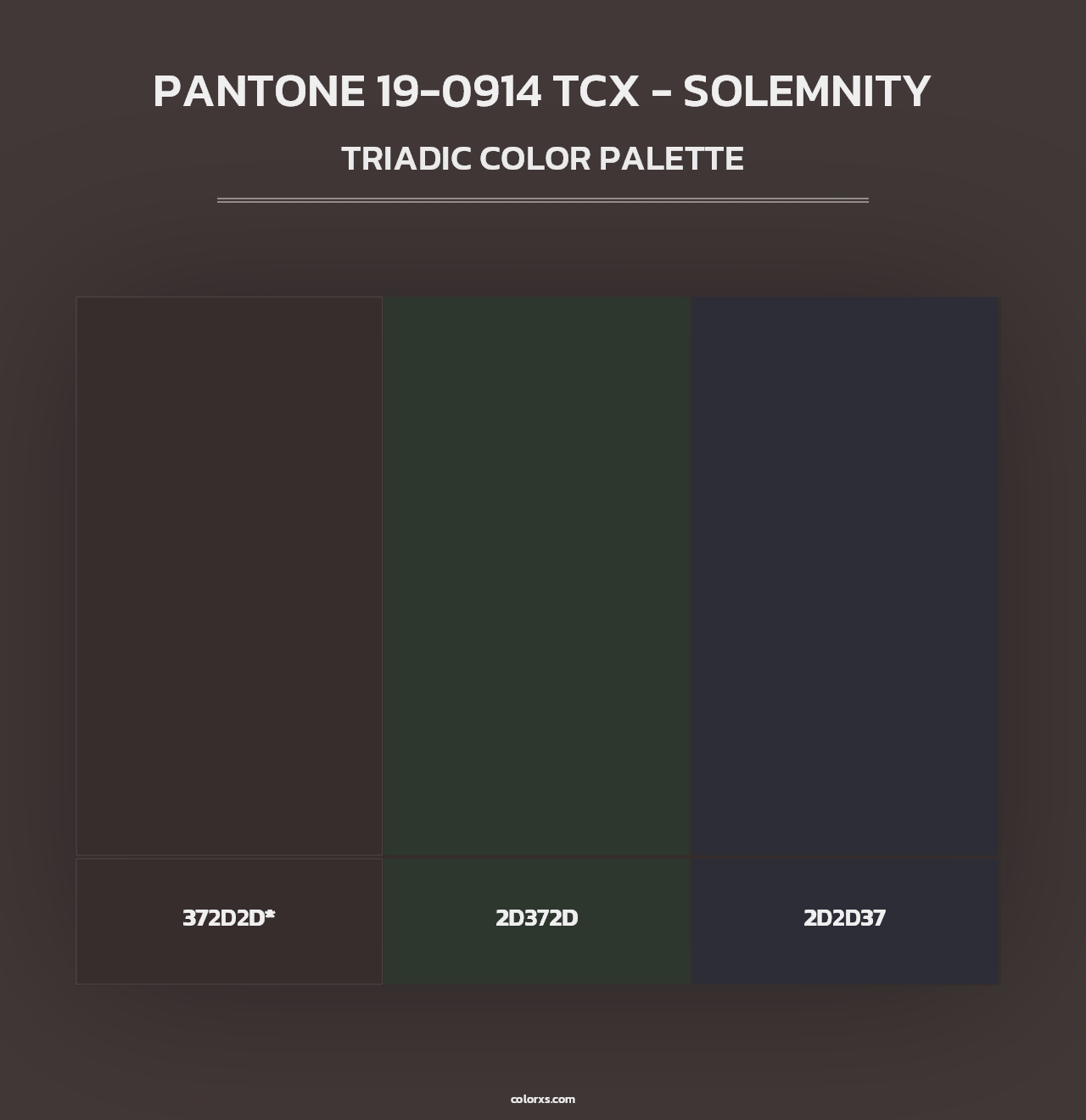 PANTONE 19-0914 TCX - Solemnity - Triadic Color Palette