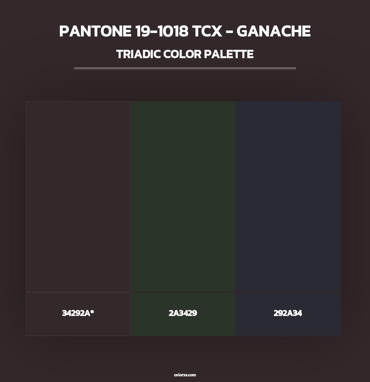 PANTONE 19-1018 TCX - Ganache - Triadic Color Palette