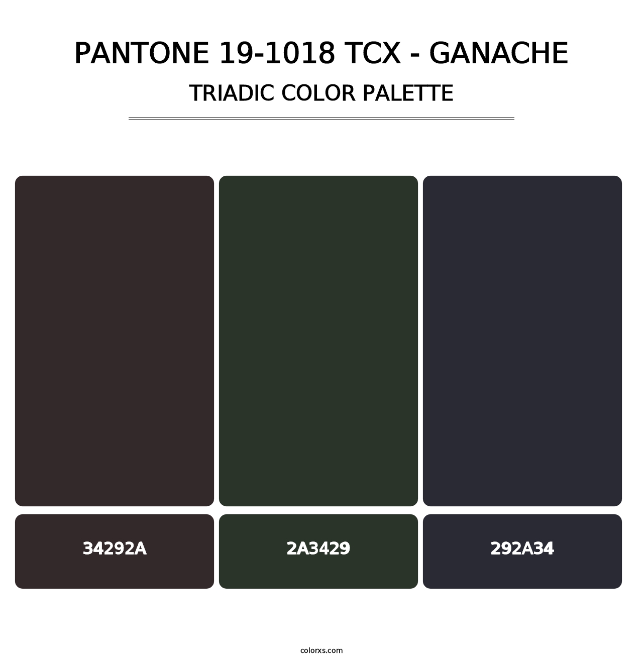PANTONE 19-1018 TCX - Ganache - Triadic Color Palette
