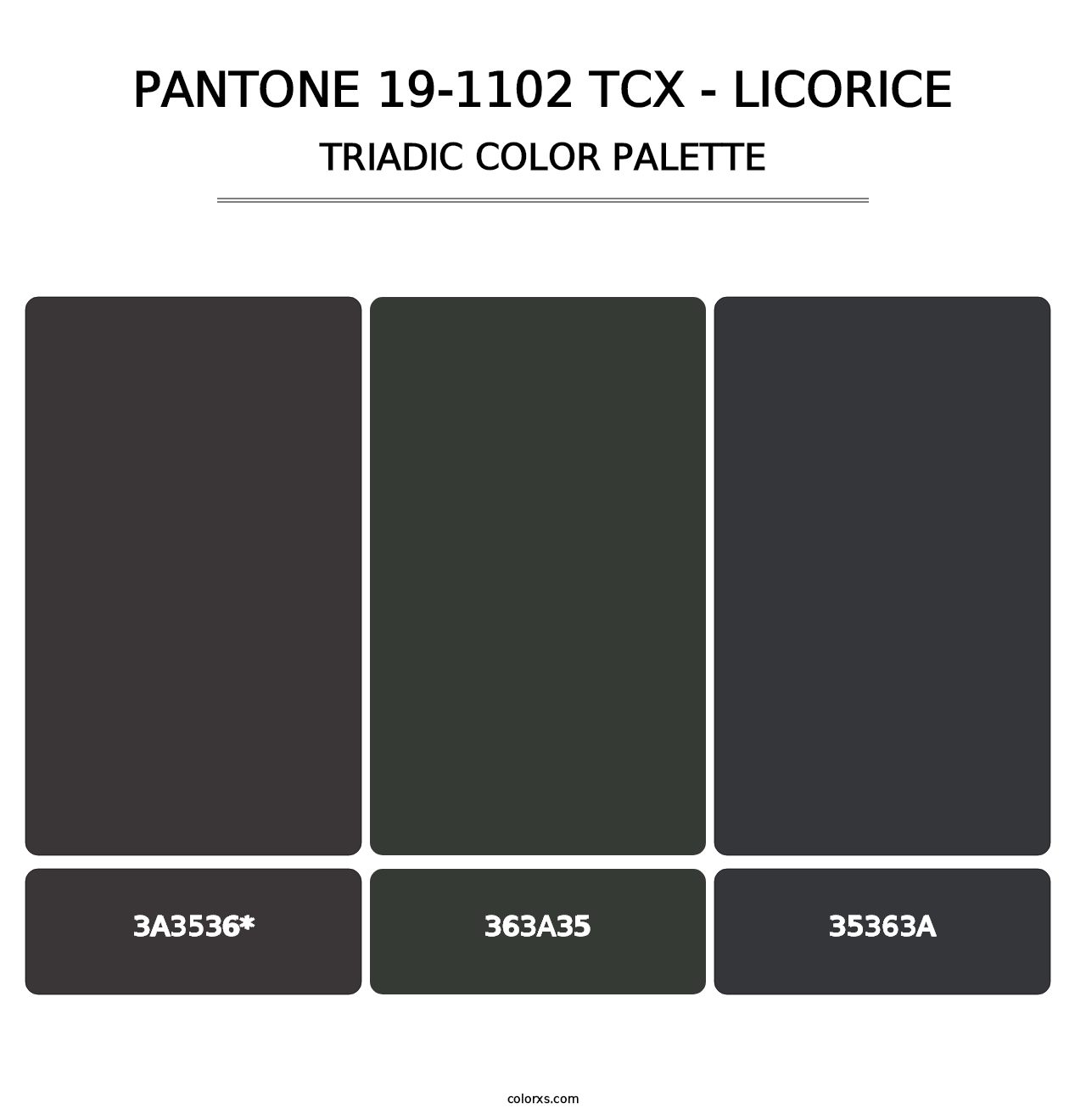 PANTONE 19-1102 TCX - Licorice - Triadic Color Palette