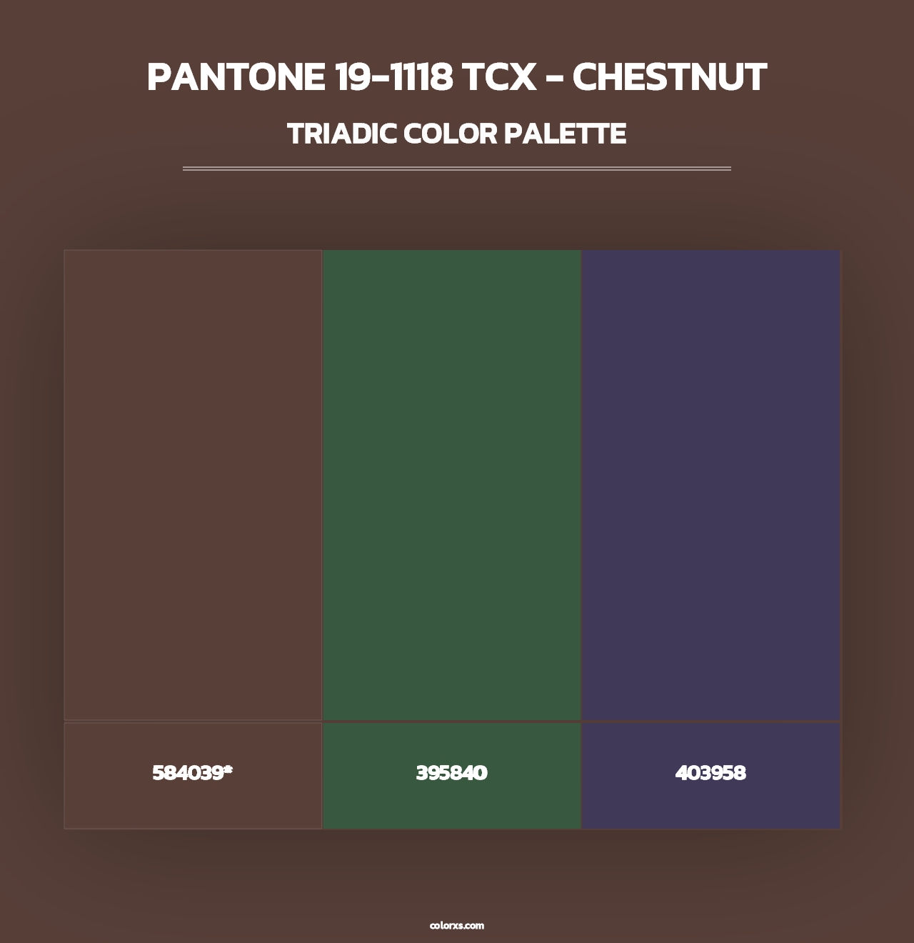 PANTONE 19-1118 TCX - Chestnut - Triadic Color Palette