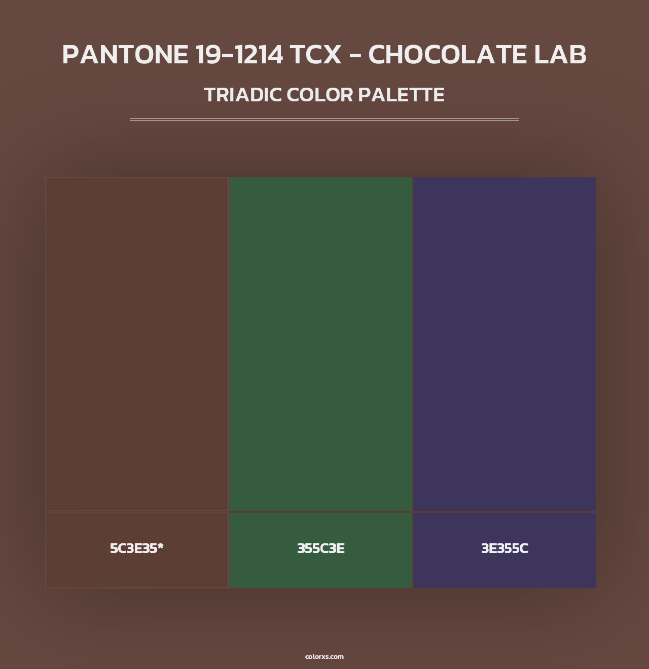 PANTONE 19-1214 TCX - Chocolate Lab - Triadic Color Palette