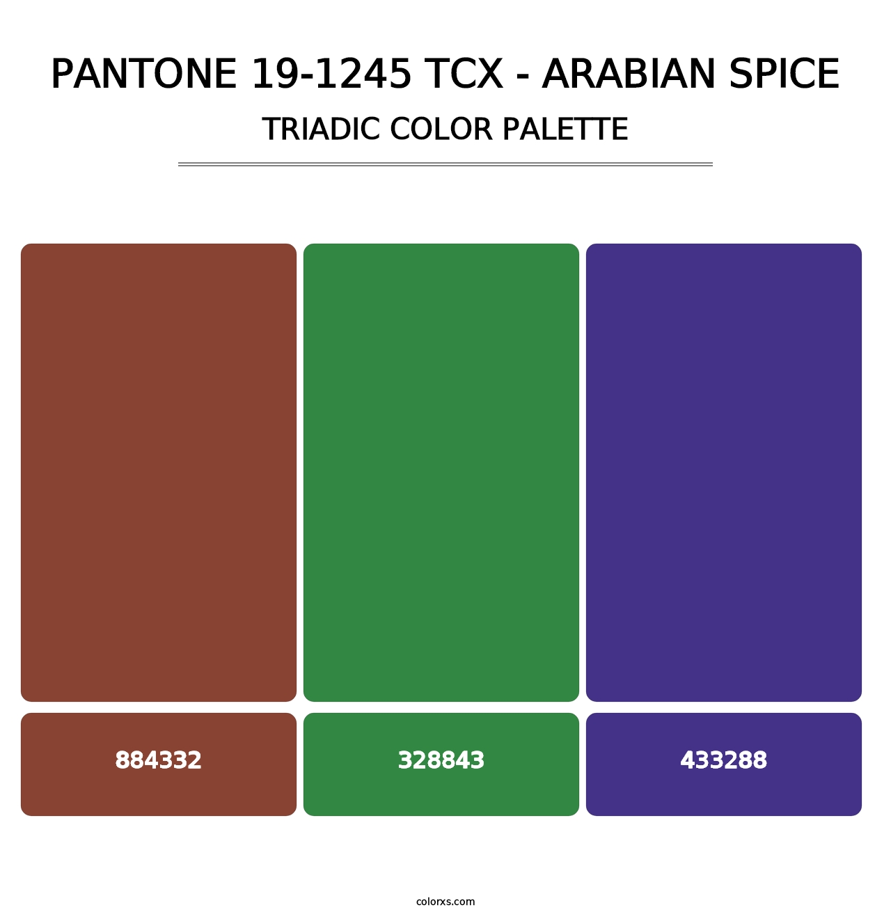 PANTONE 19-1245 TCX - Arabian Spice - Triadic Color Palette