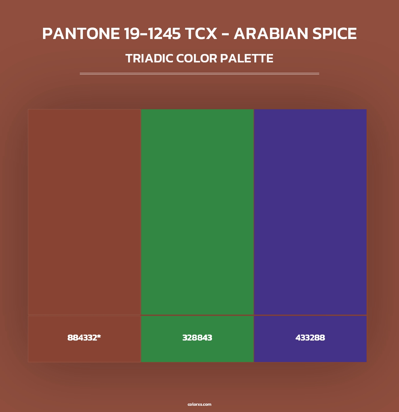 PANTONE 19-1245 TCX - Arabian Spice - Triadic Color Palette