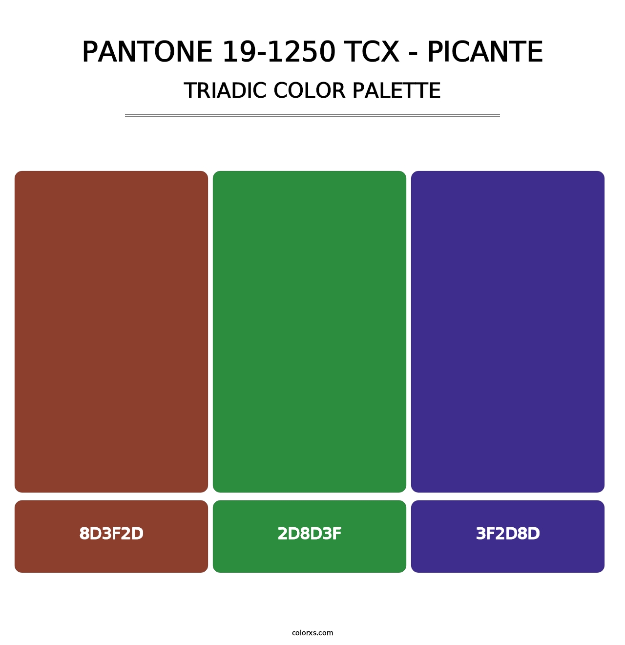 PANTONE 19-1250 TCX - Picante - Triadic Color Palette