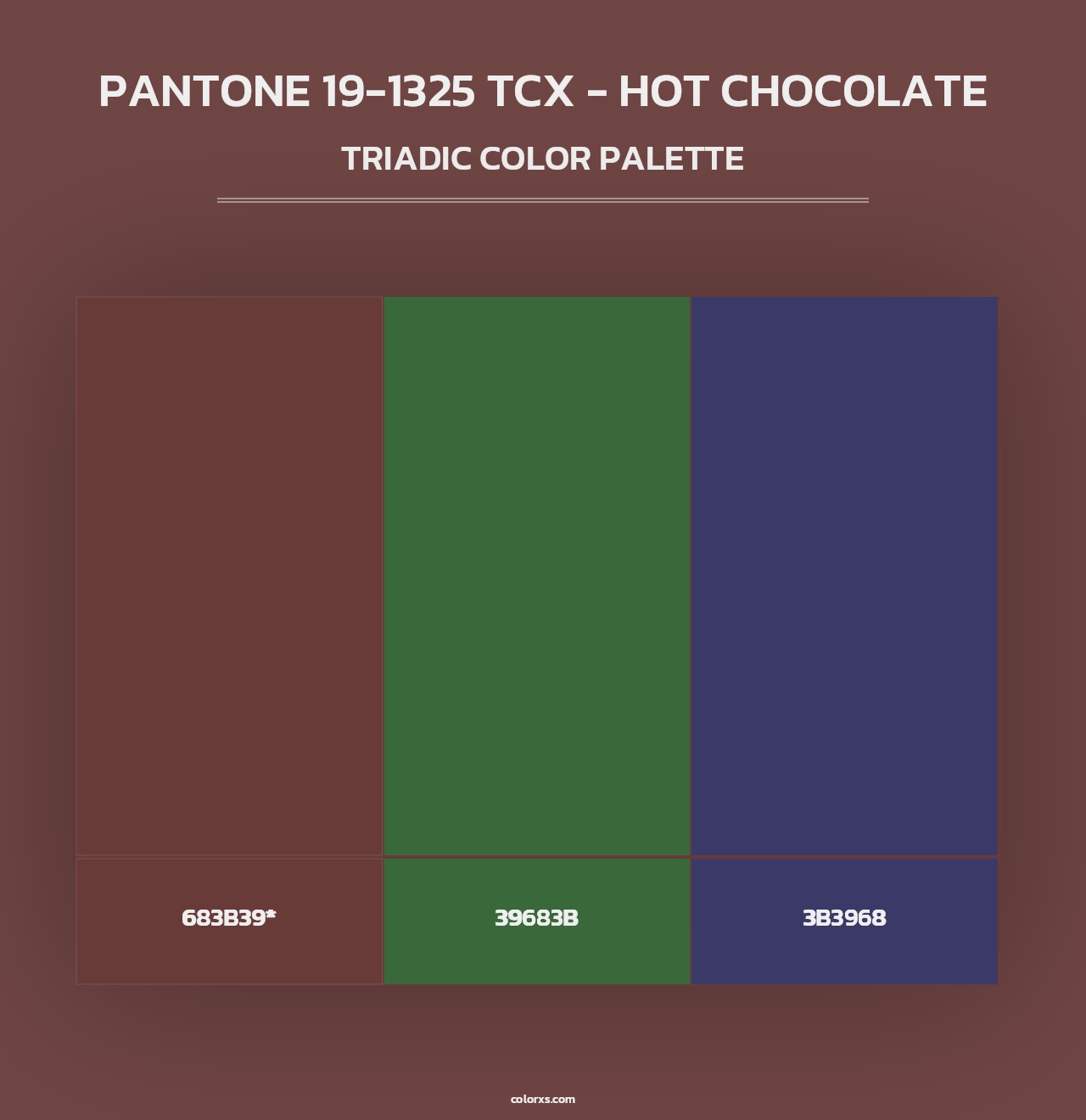 PANTONE 19-1325 TCX - Hot Chocolate - Triadic Color Palette