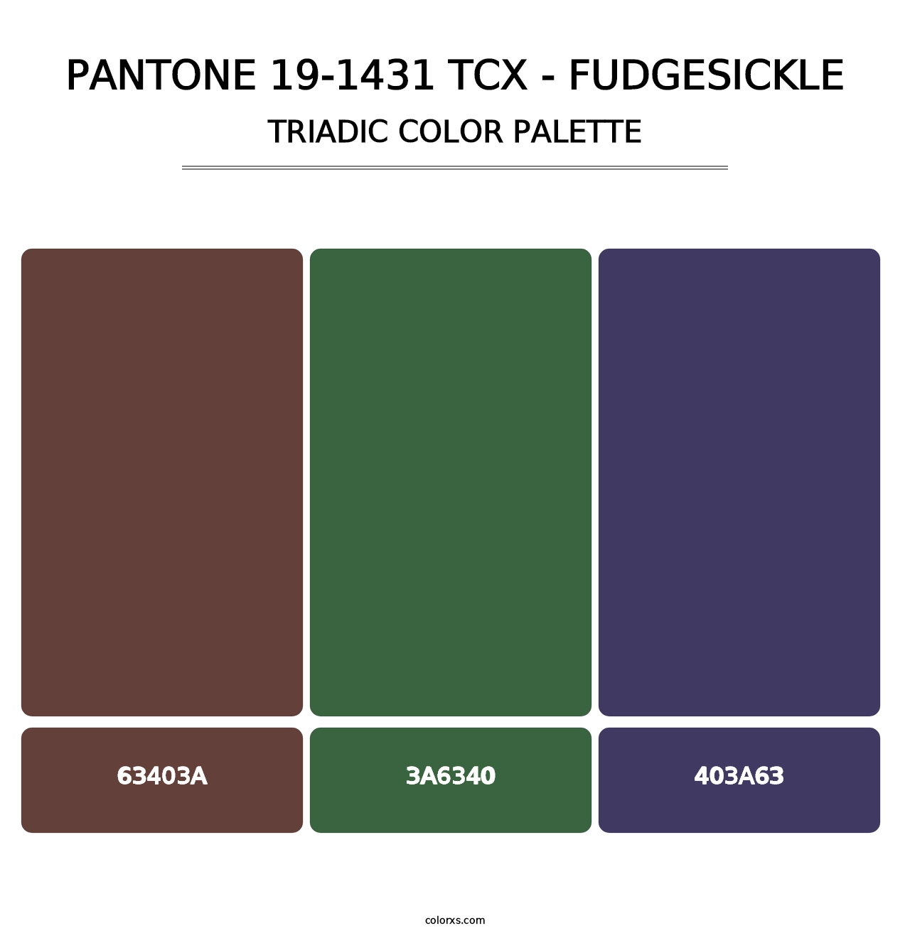 PANTONE 19-1431 TCX - Fudgesickle - Triadic Color Palette