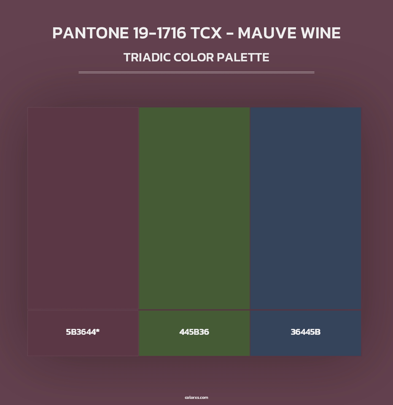 PANTONE 19-1716 TCX - Mauve Wine - Triadic Color Palette