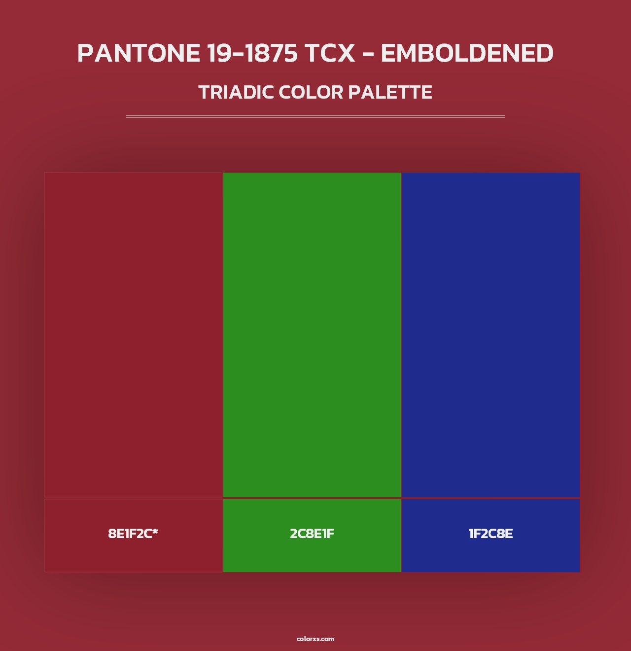 PANTONE 19-1875 TCX - Emboldened - Triadic Color Palette