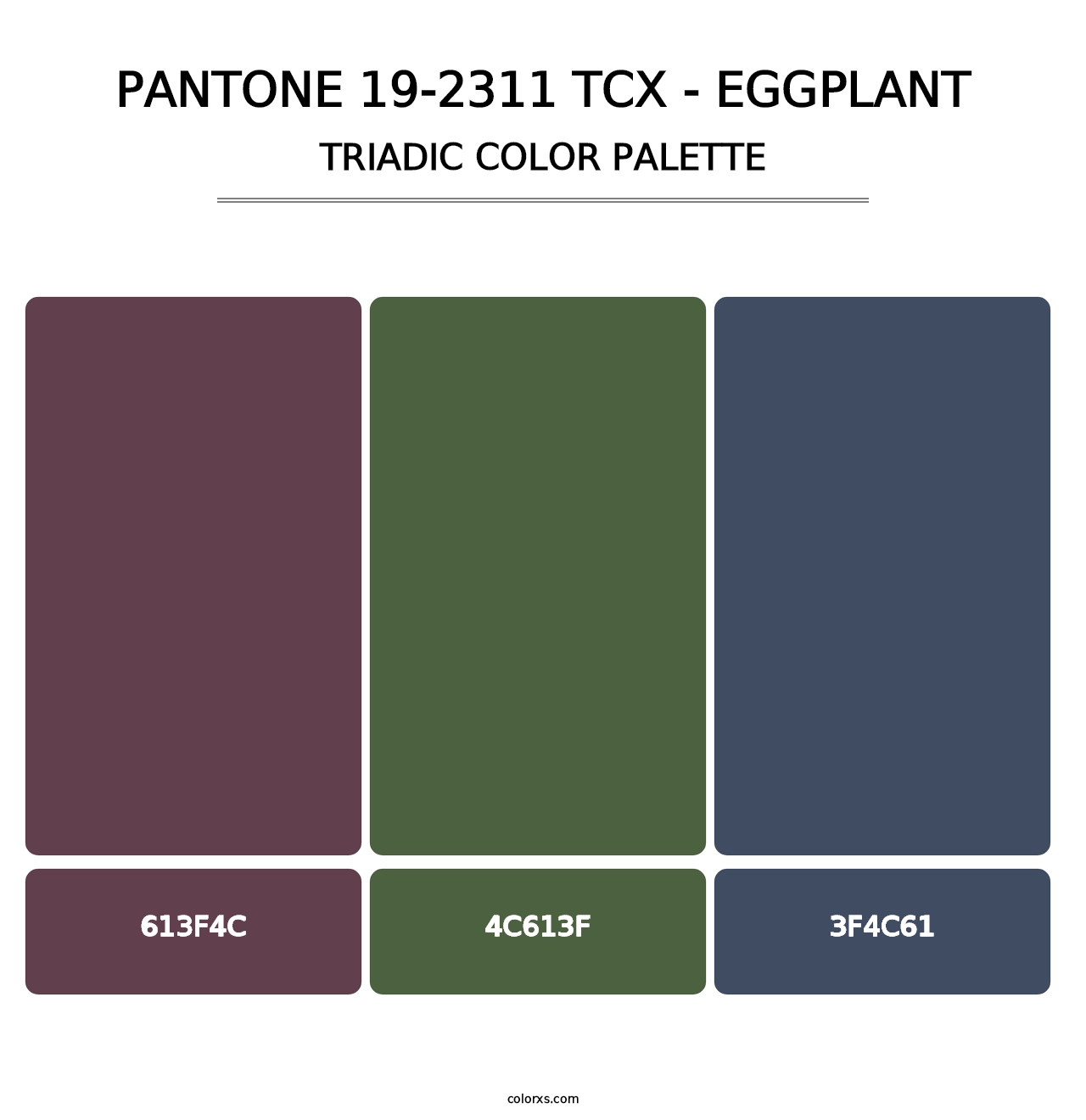 PANTONE 19-2311 TCX - Eggplant - Triadic Color Palette