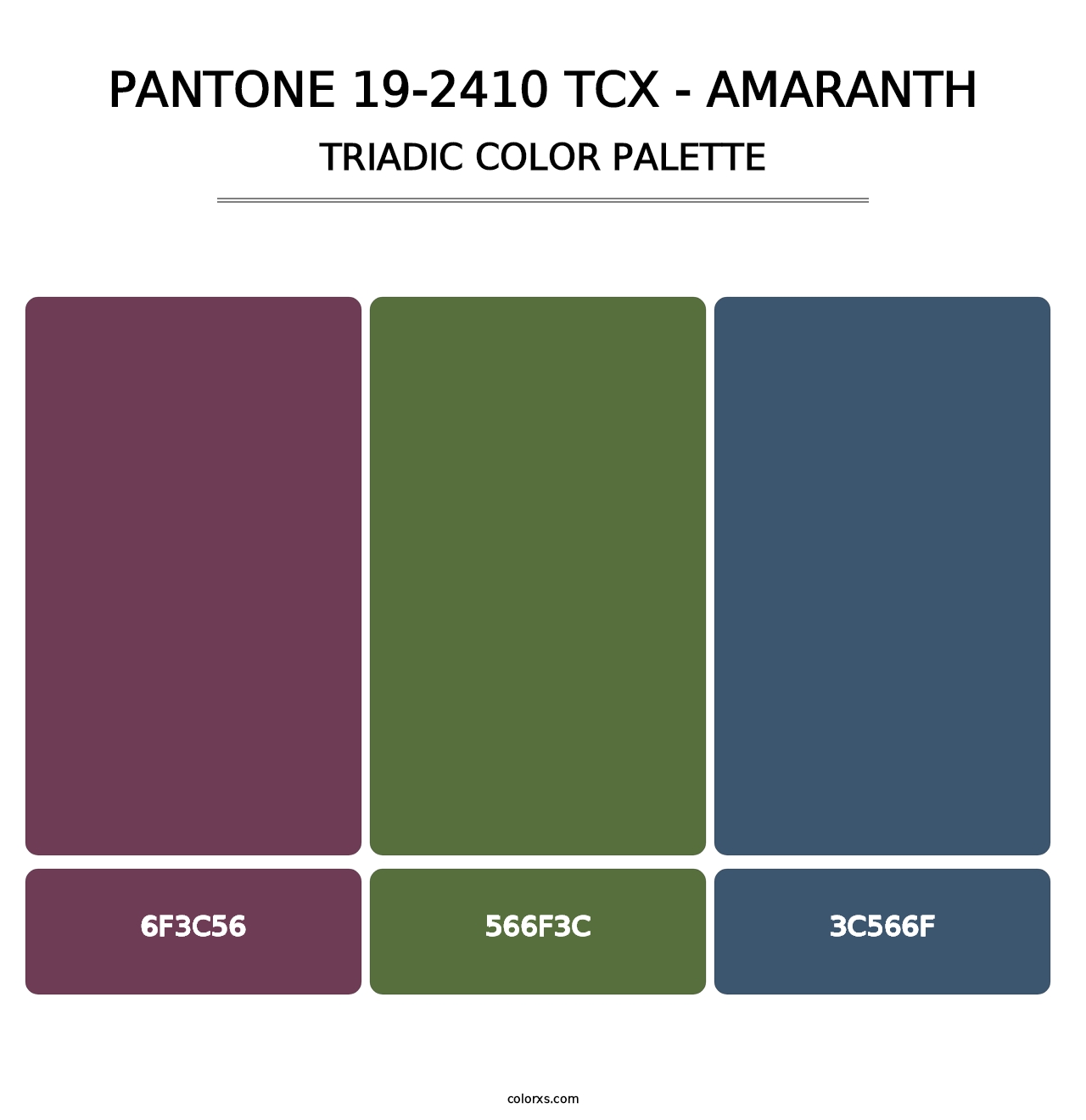 PANTONE 19-2410 TCX - Amaranth - Triadic Color Palette