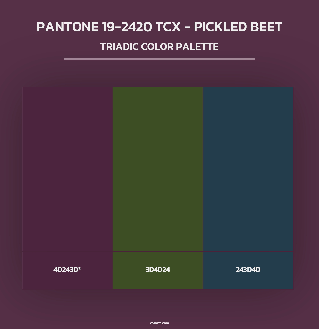 PANTONE 19-2420 TCX - Pickled Beet - Triadic Color Palette