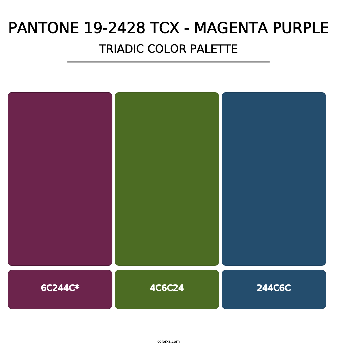 PANTONE 19-2428 TCX - Magenta Purple - Triadic Color Palette