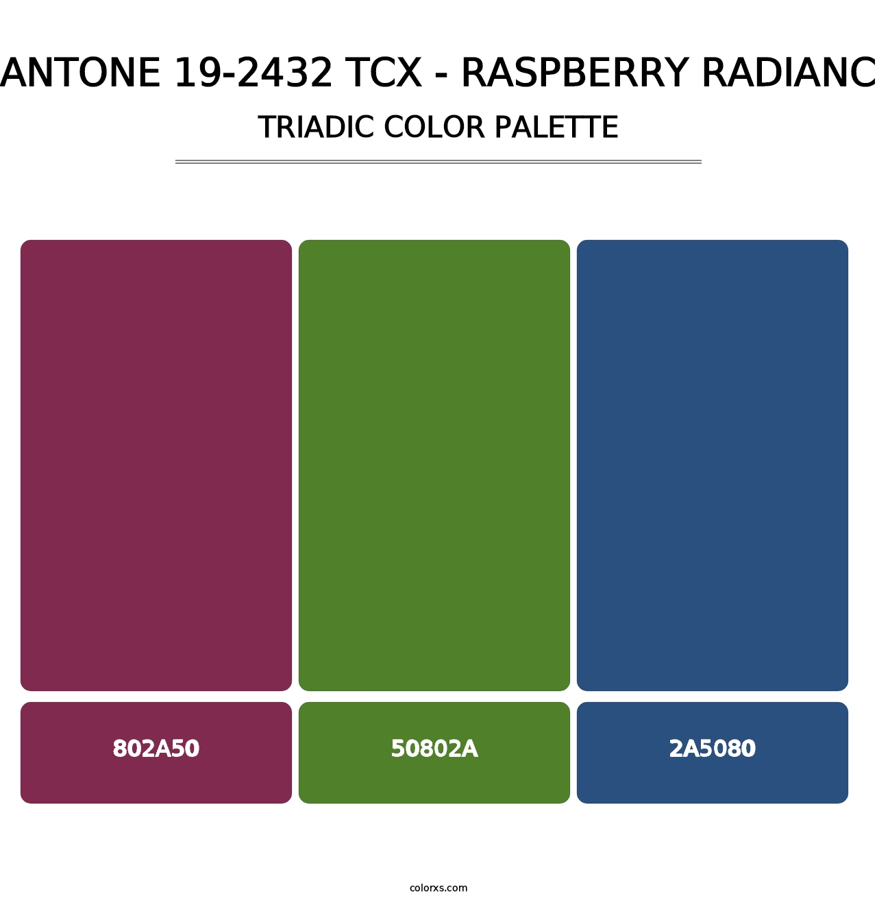 PANTONE 19-2432 TCX - Raspberry Radiance - Triadic Color Palette