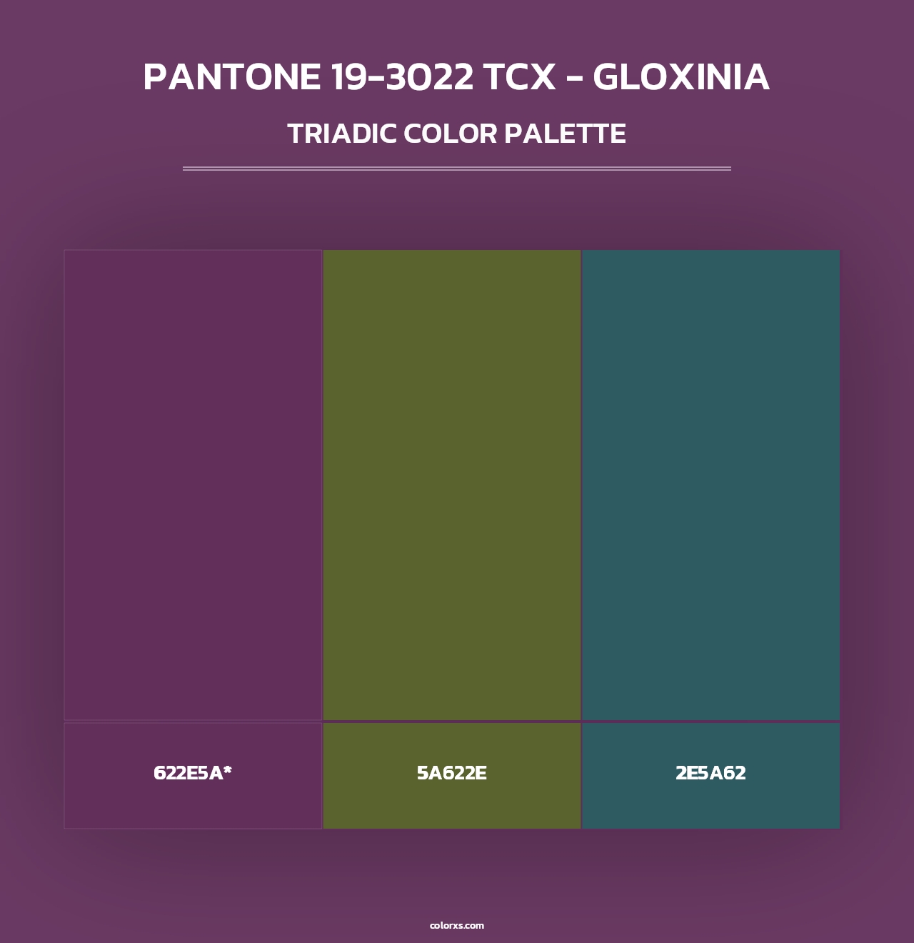 PANTONE 19-3022 TCX - Gloxinia - Triadic Color Palette