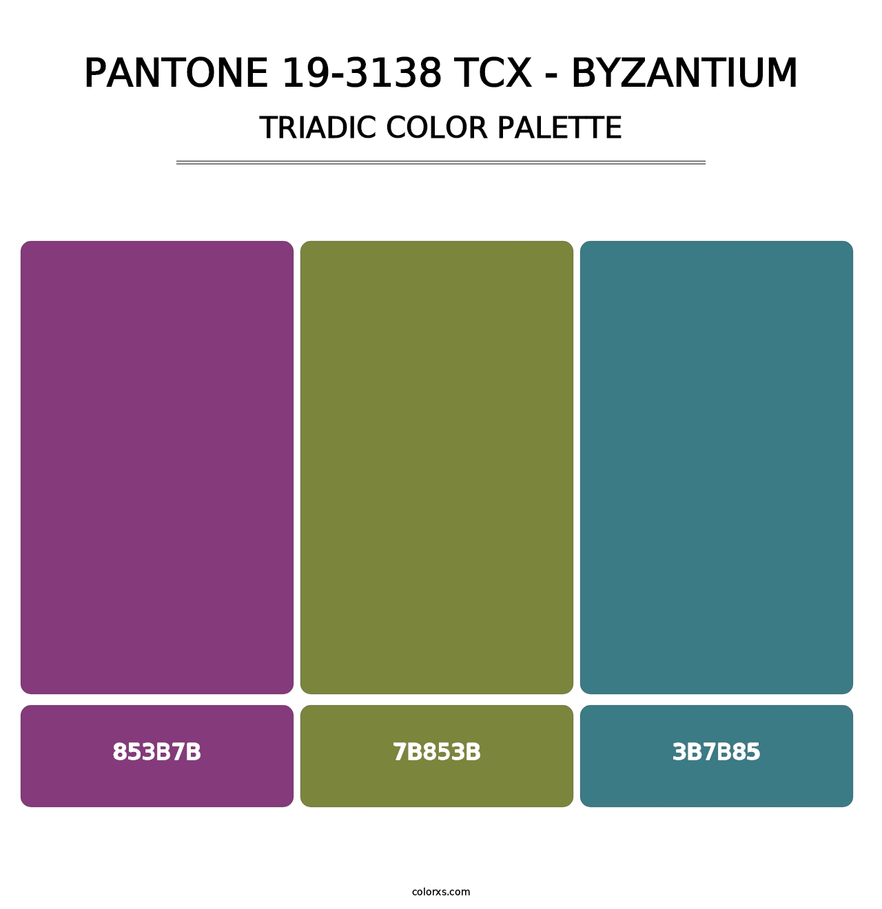 PANTONE 19-3138 TCX - Byzantium - Triadic Color Palette