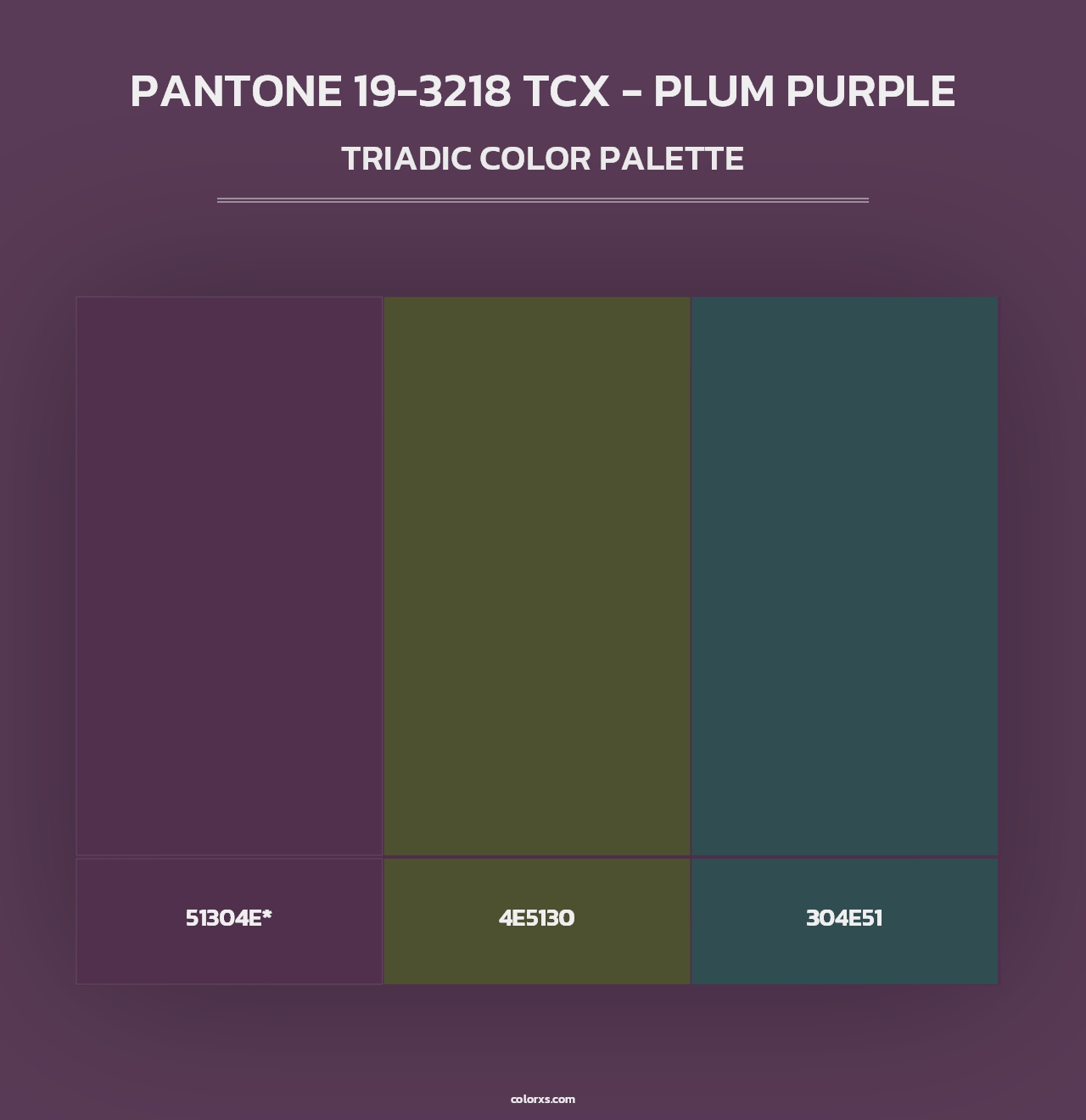 PANTONE 19-3218 TCX - Plum Purple - Triadic Color Palette
