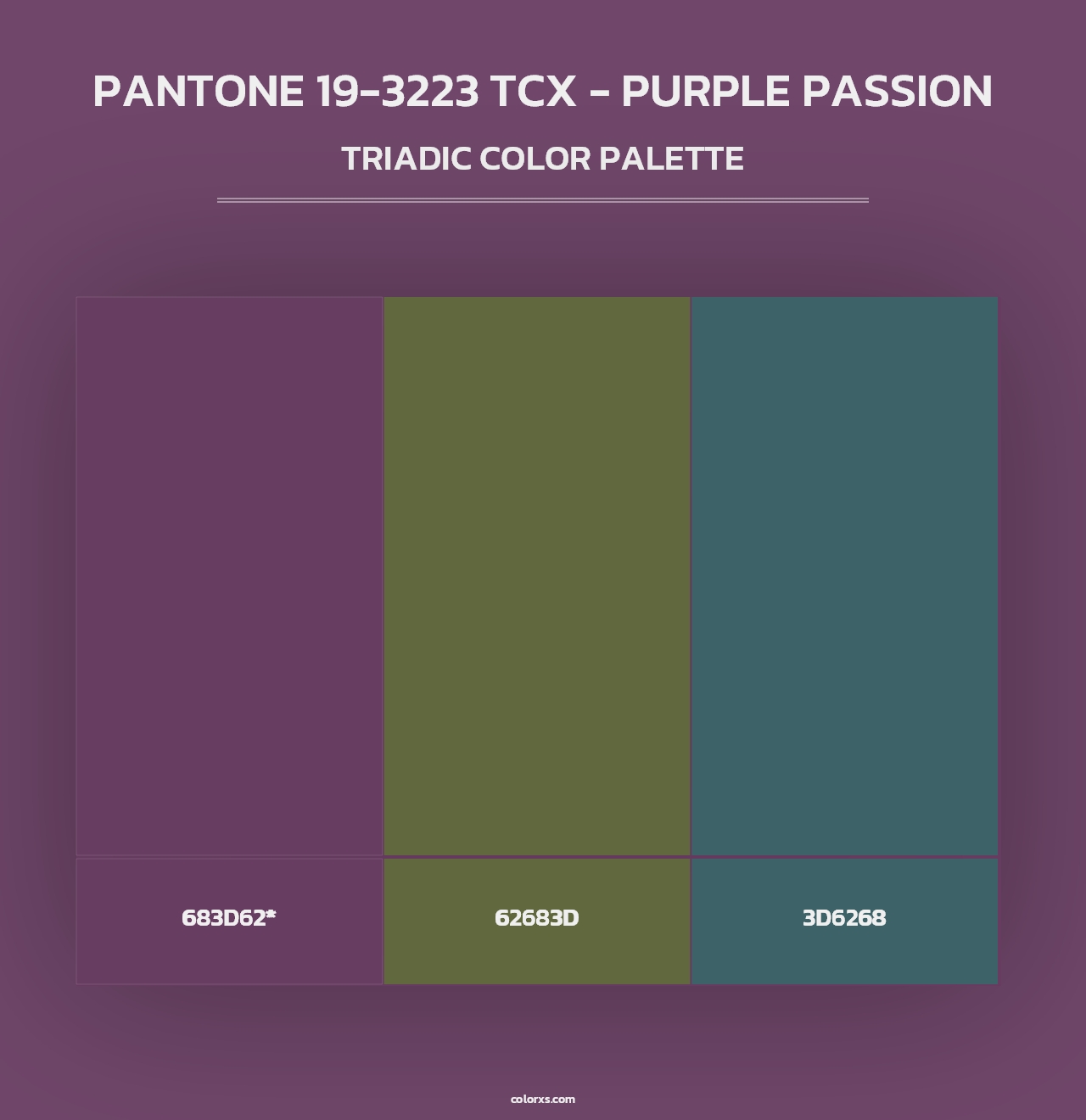 PANTONE 19-3223 TCX - Purple Passion - Triadic Color Palette