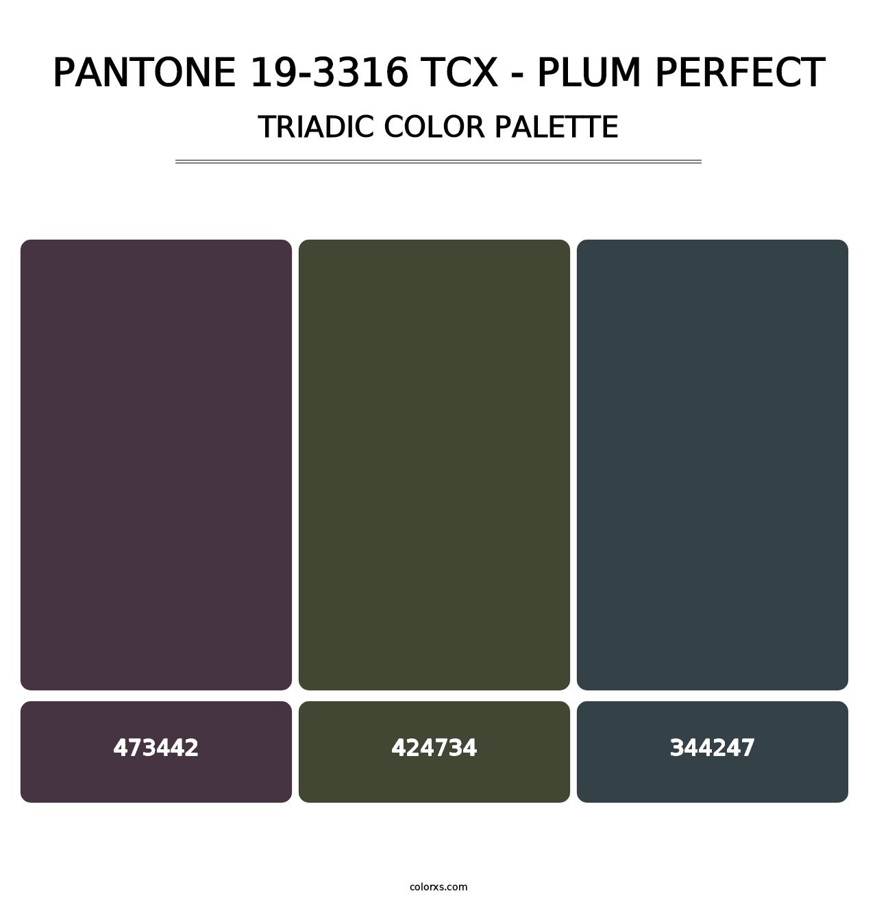 PANTONE 19-3316 TCX - Plum Perfect - Triadic Color Palette
