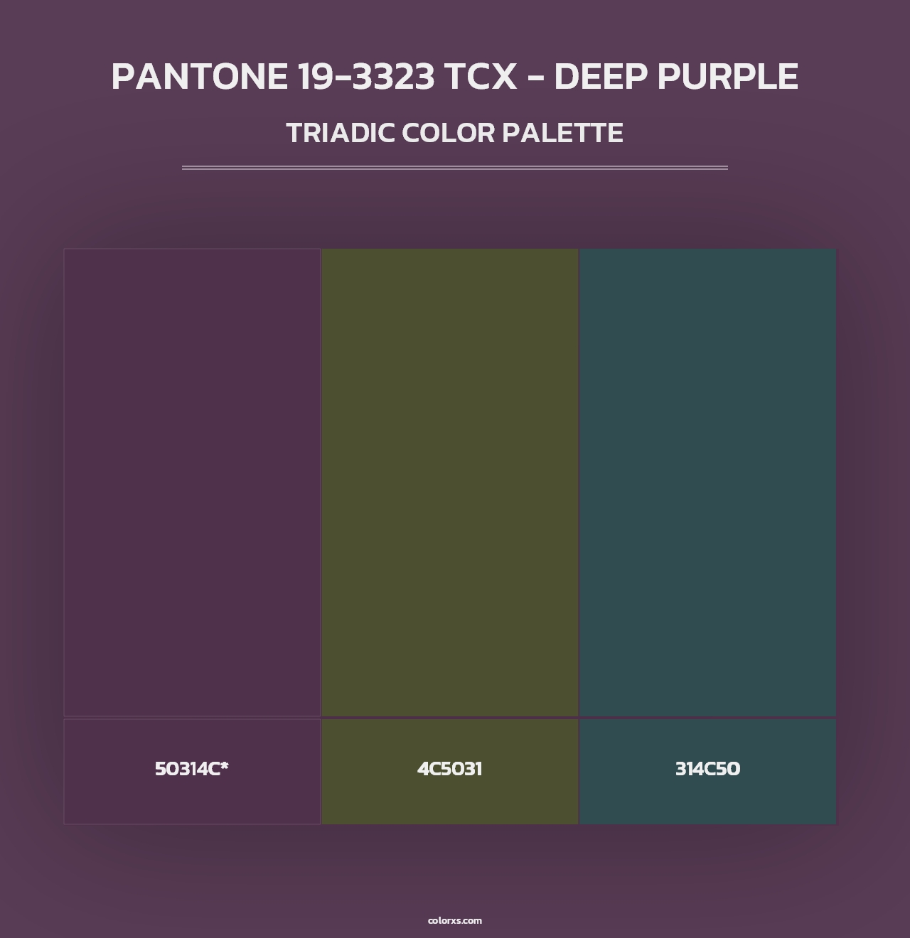 PANTONE 19-3323 TCX - Deep Purple - Triadic Color Palette