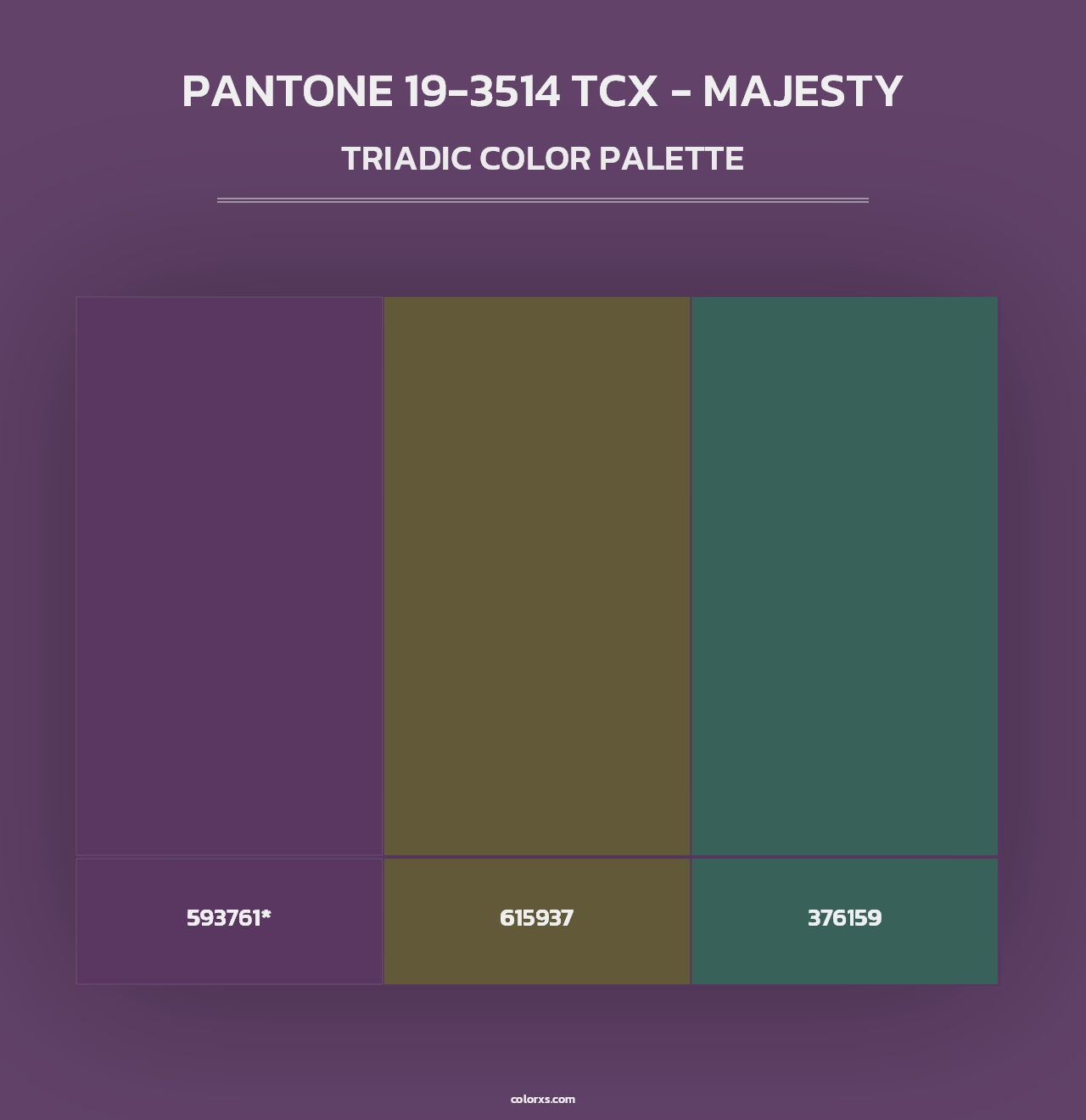 PANTONE 19-3514 TCX - Majesty - Triadic Color Palette
