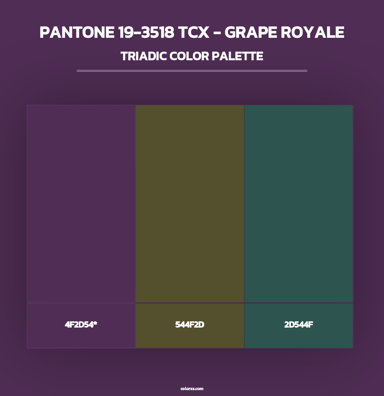 PANTONE 19-3518 TCX - Grape Royale - Triadic Color Palette