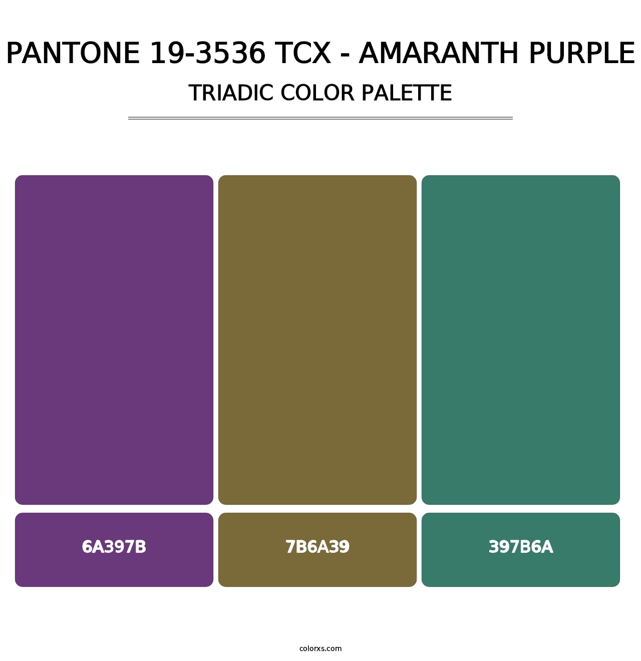 PANTONE 19-3536 TCX - Amaranth Purple - Triadic Color Palette