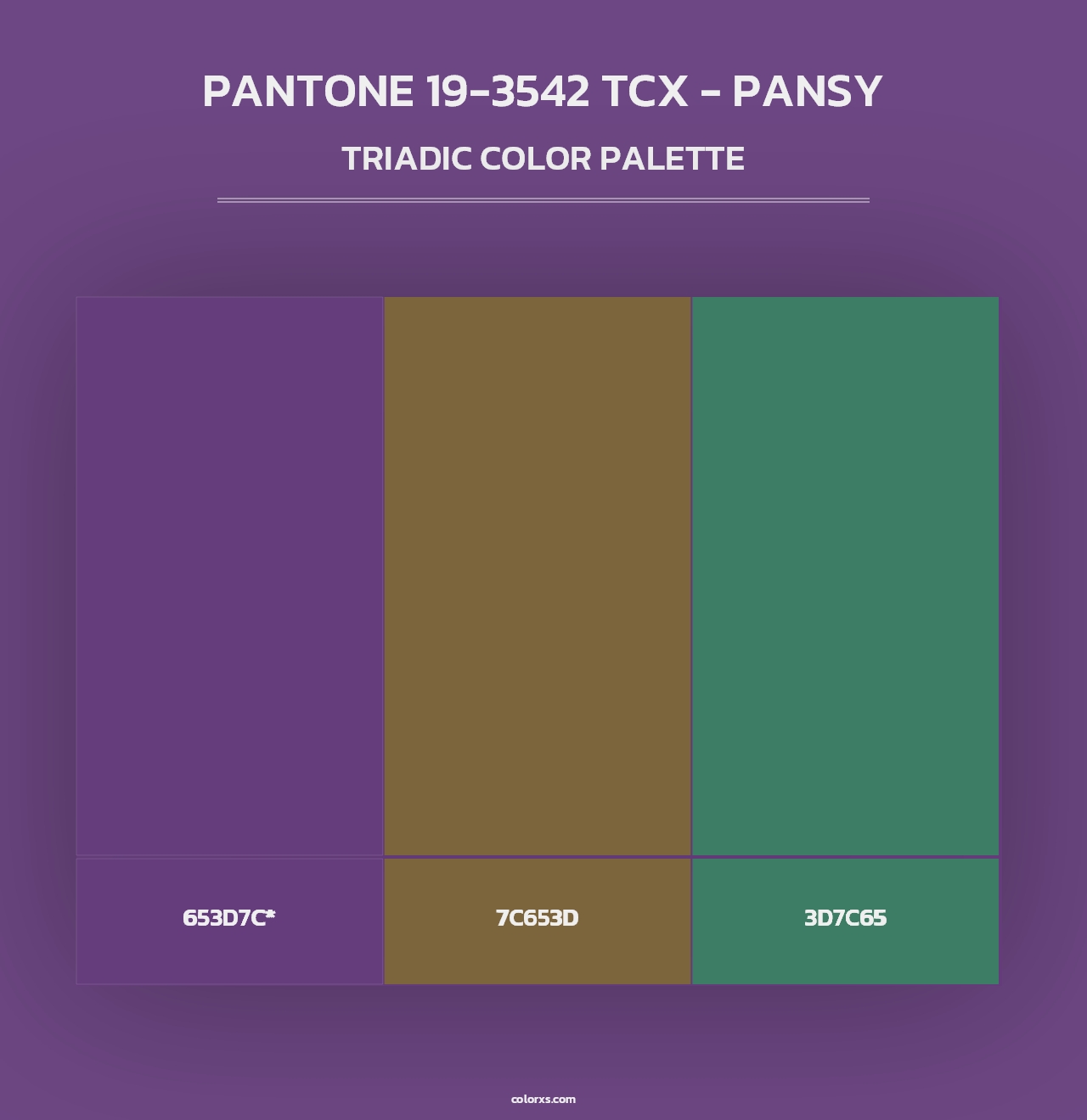 PANTONE 19-3542 TCX - Pansy - Triadic Color Palette