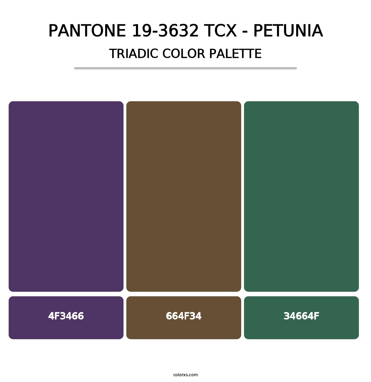PANTONE 19-3632 TCX - Petunia - Triadic Color Palette