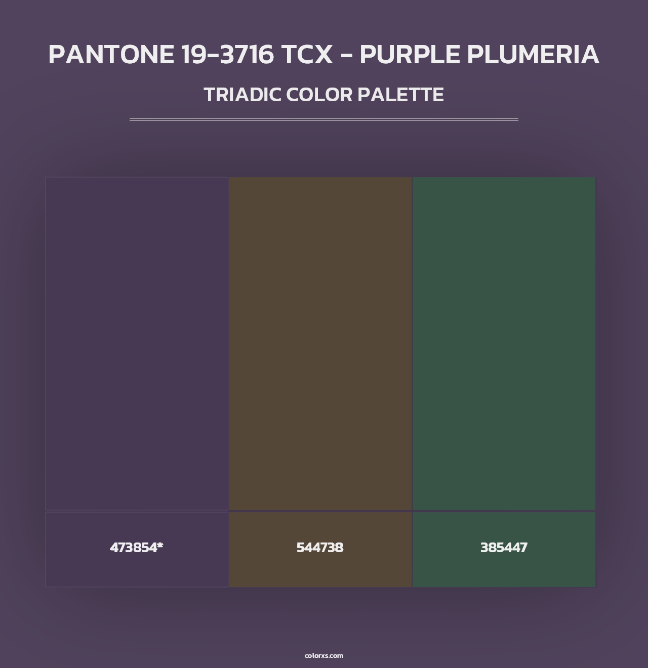 PANTONE 19-3716 TCX - Purple Plumeria - Triadic Color Palette