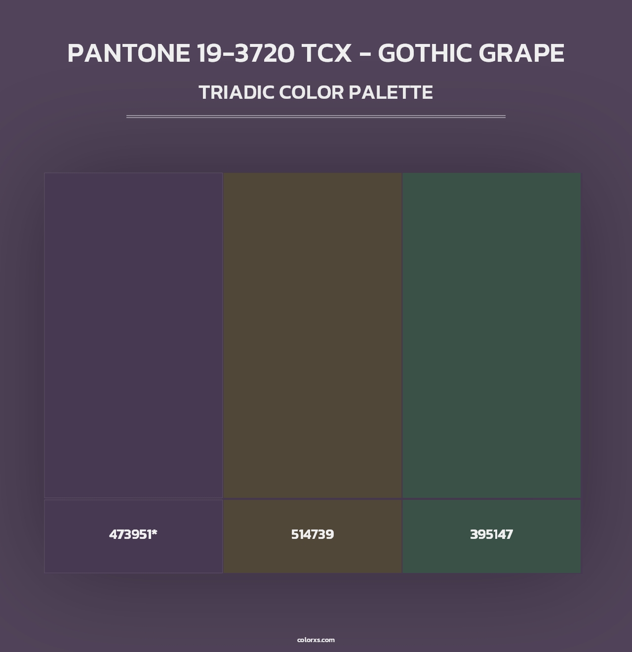 PANTONE 19-3720 TCX - Gothic Grape - Triadic Color Palette