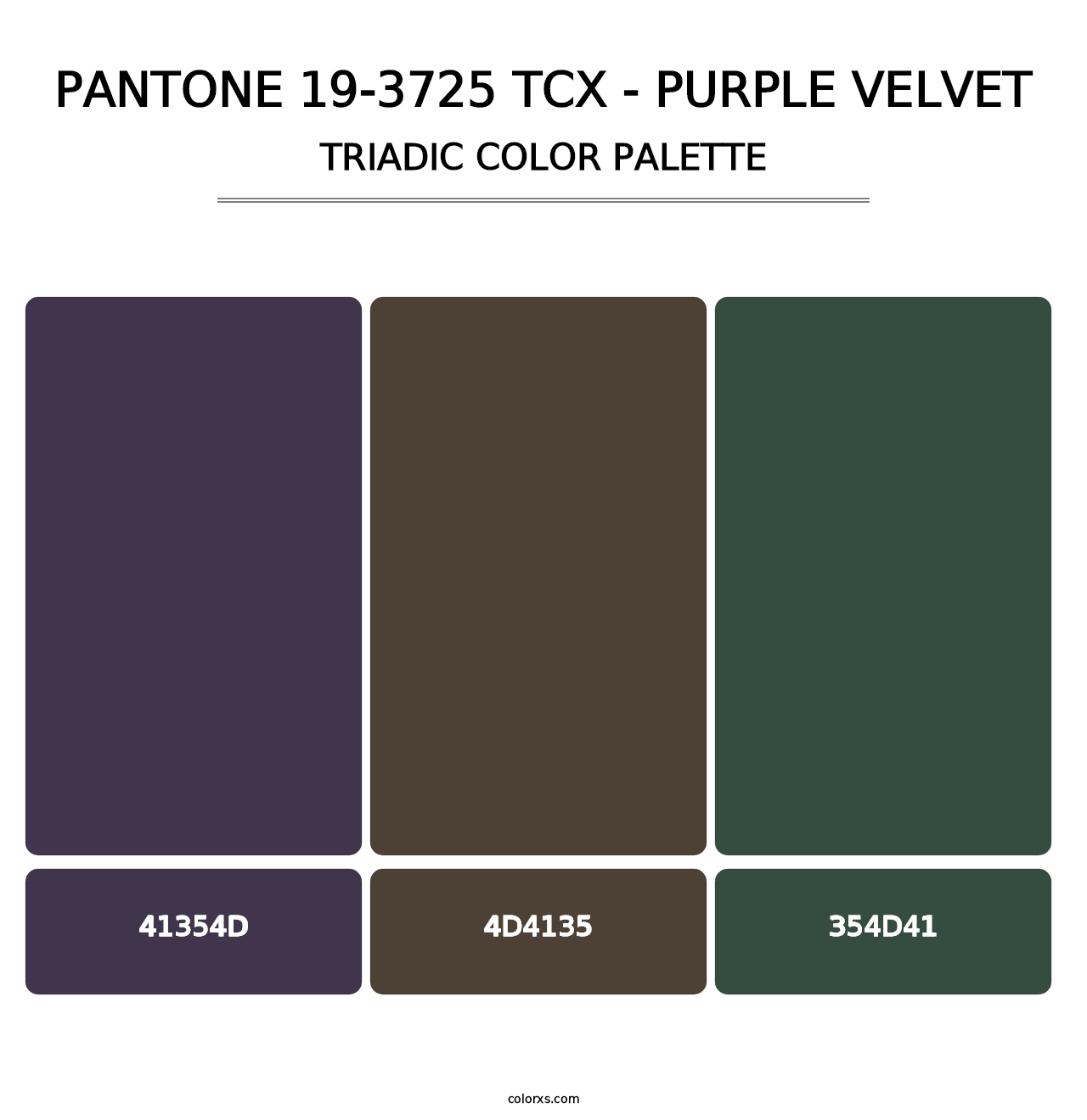 PANTONE 19-3725 TCX - Purple Velvet - Triadic Color Palette