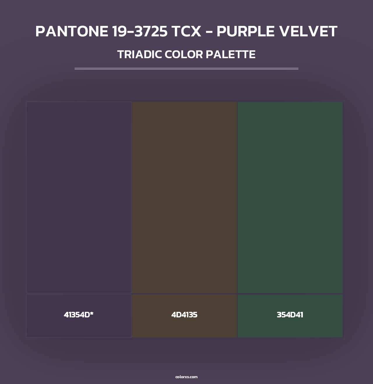 PANTONE 19-3725 TCX - Purple Velvet - Triadic Color Palette