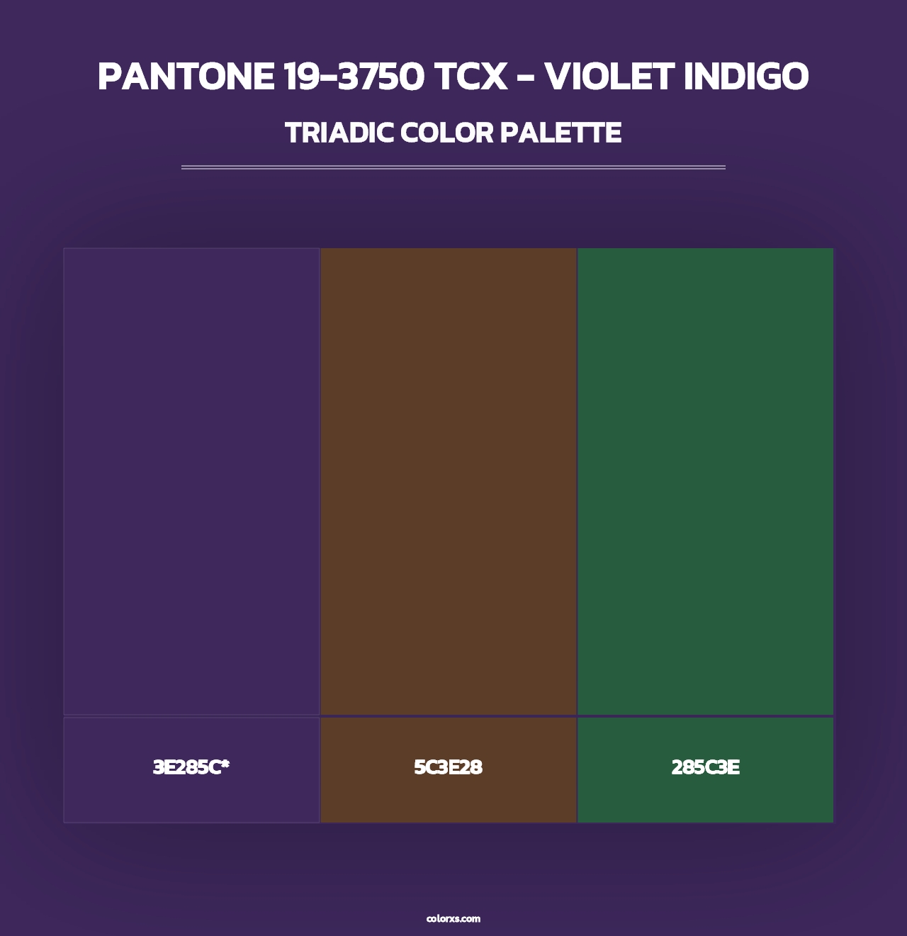 PANTONE 19-3750 TCX - Violet Indigo - Triadic Color Palette