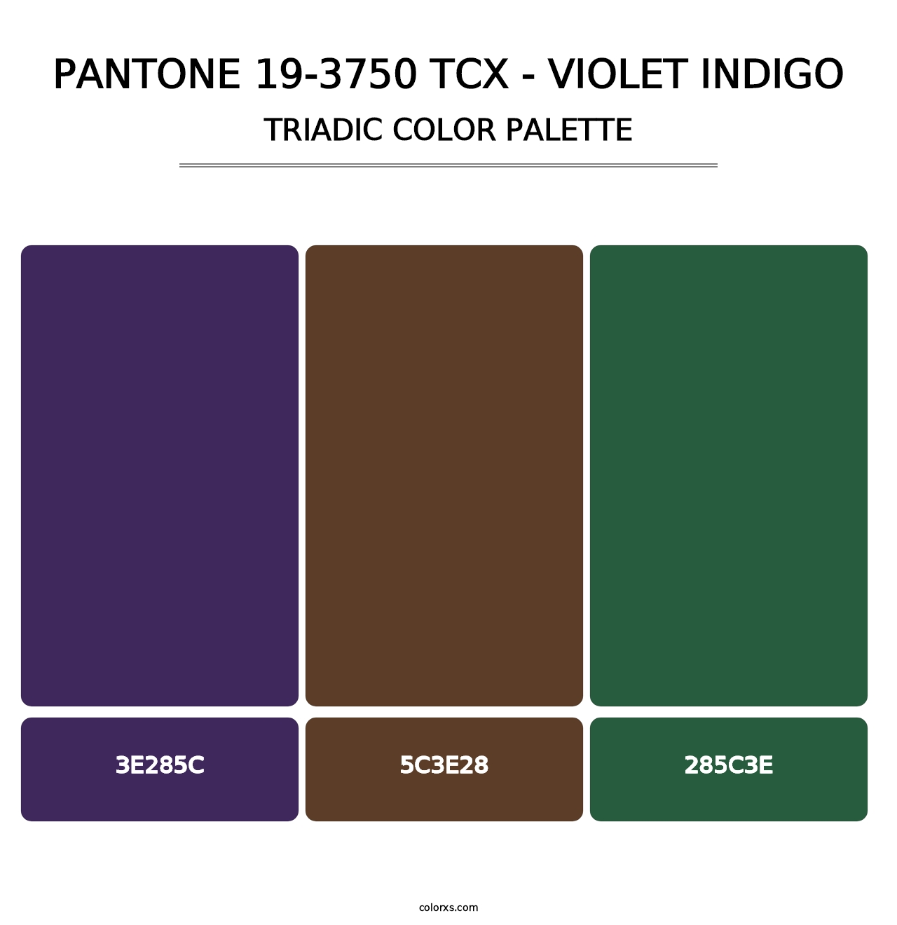 PANTONE 19-3750 TCX - Violet Indigo - Triadic Color Palette